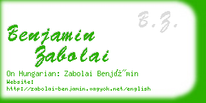 benjamin zabolai business card